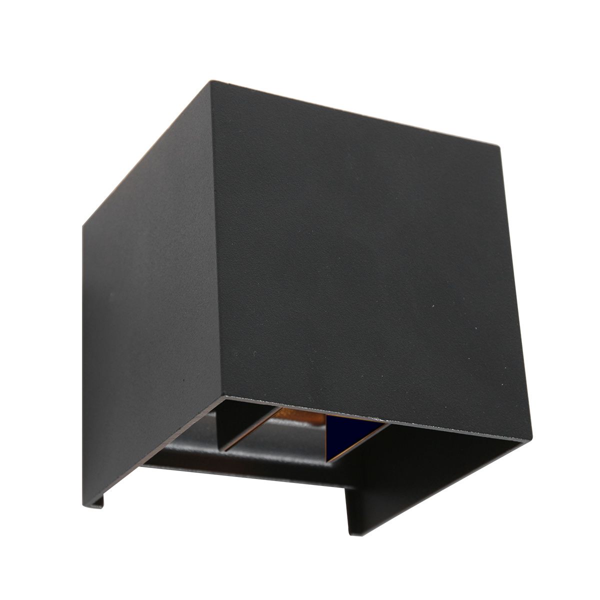 Wandlamp Muro 3098ZW zwarte LED kubuslamp met lichtspel