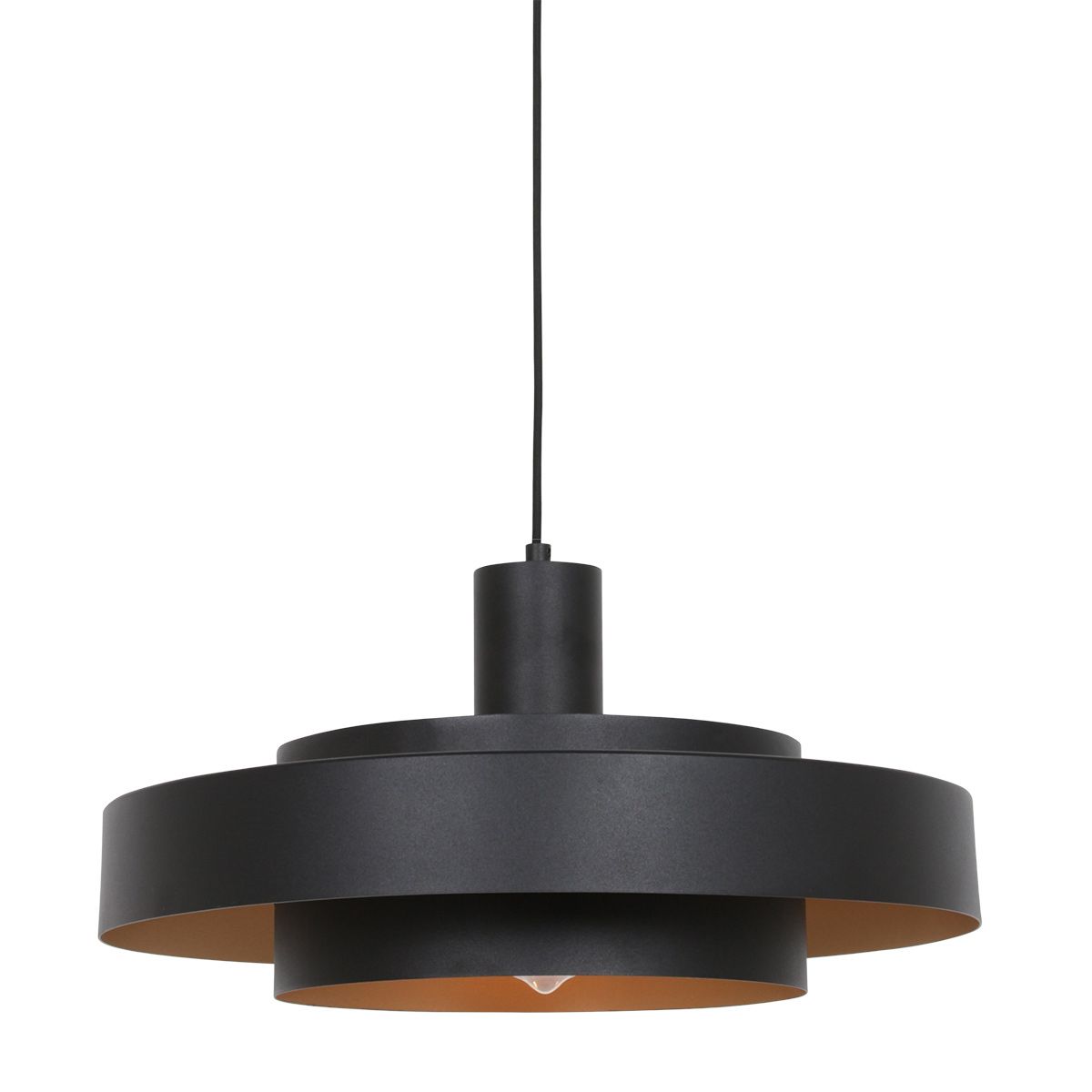 Zwarte Hanglamp Flinter 3329ZW Uniek Design met Luxueuze Uitstraling