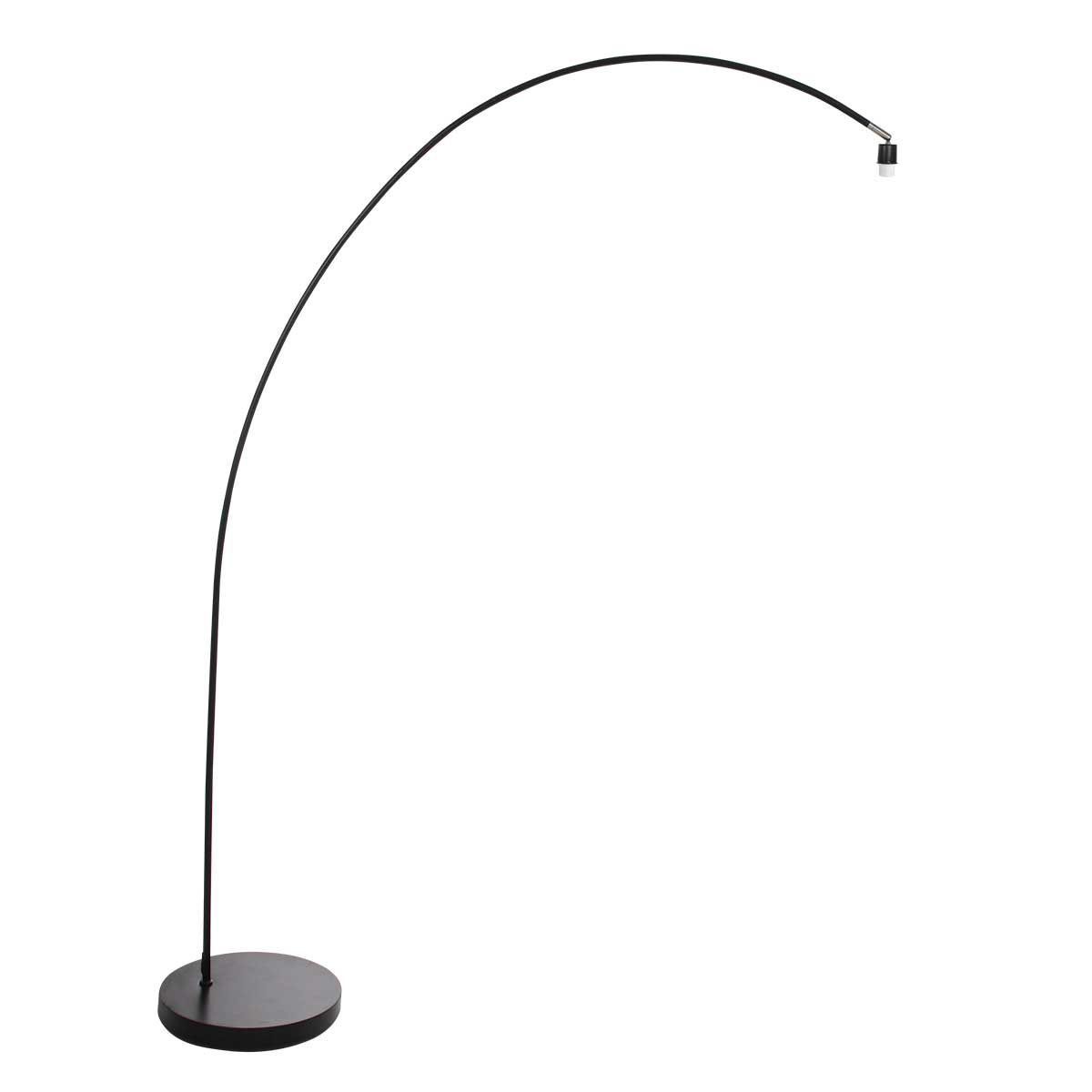 Booglamp Solva 3409ZW – zwarte vloerlamp zonder kap met E27 fitting
