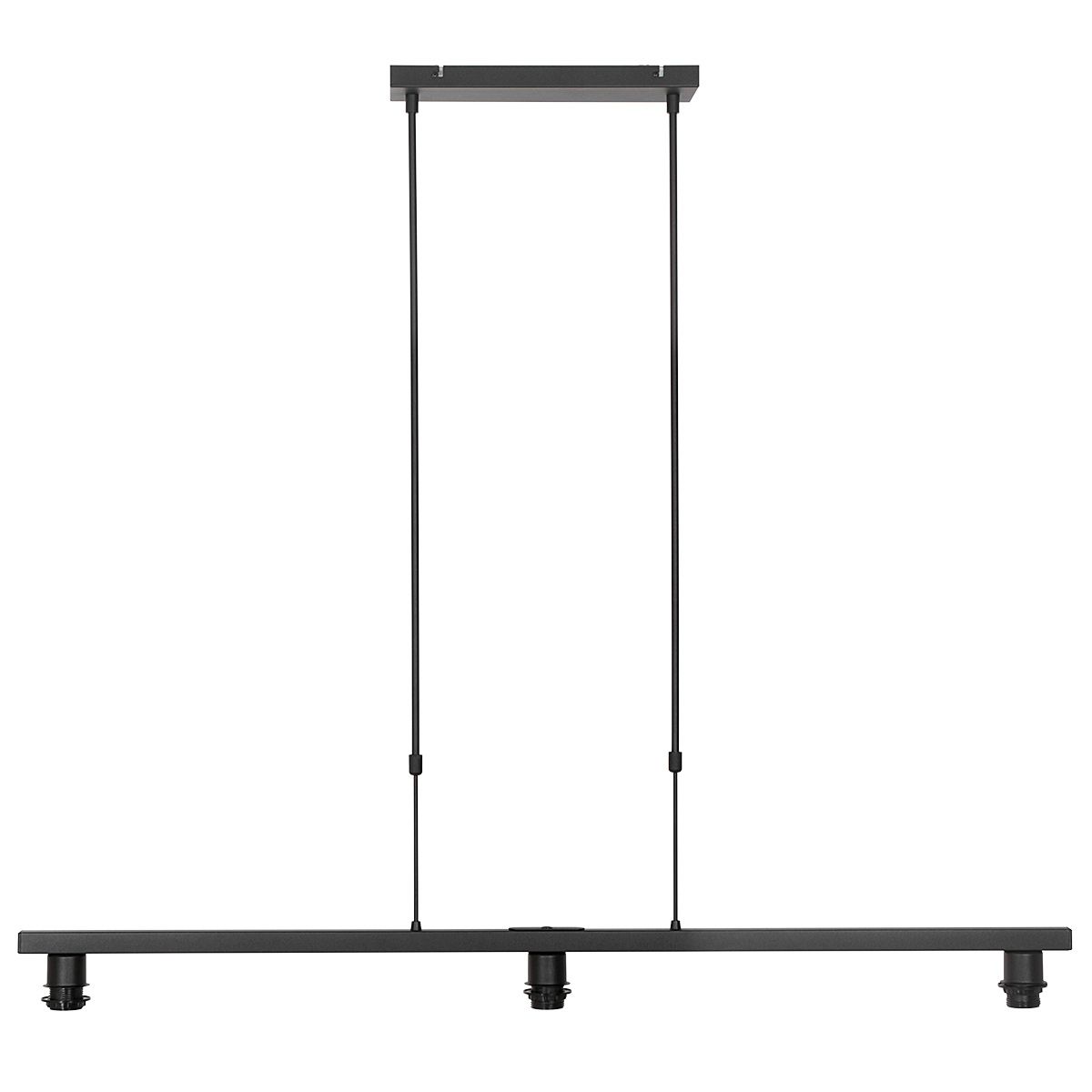 Zwarte 3-lichts hanglamp Stang 3457ZW zonder kappen