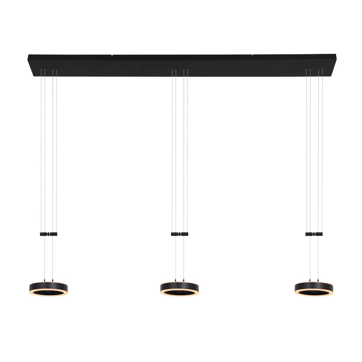 Hanglamp Piola 3501ZW Zwart 3 lichts
