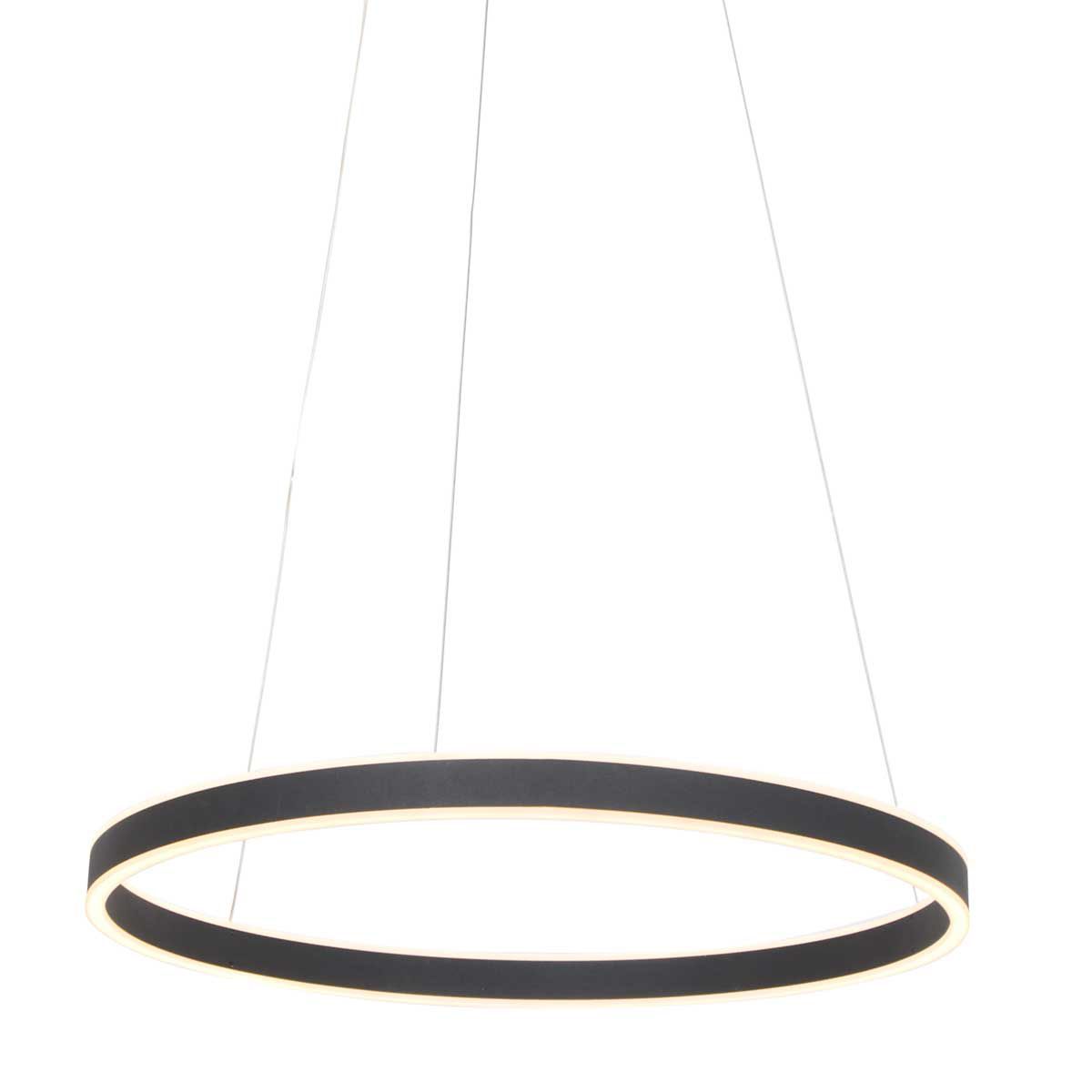 Hanglamp Ringlux 3502ZW zwarte LED ringlamp Ø 60 cm