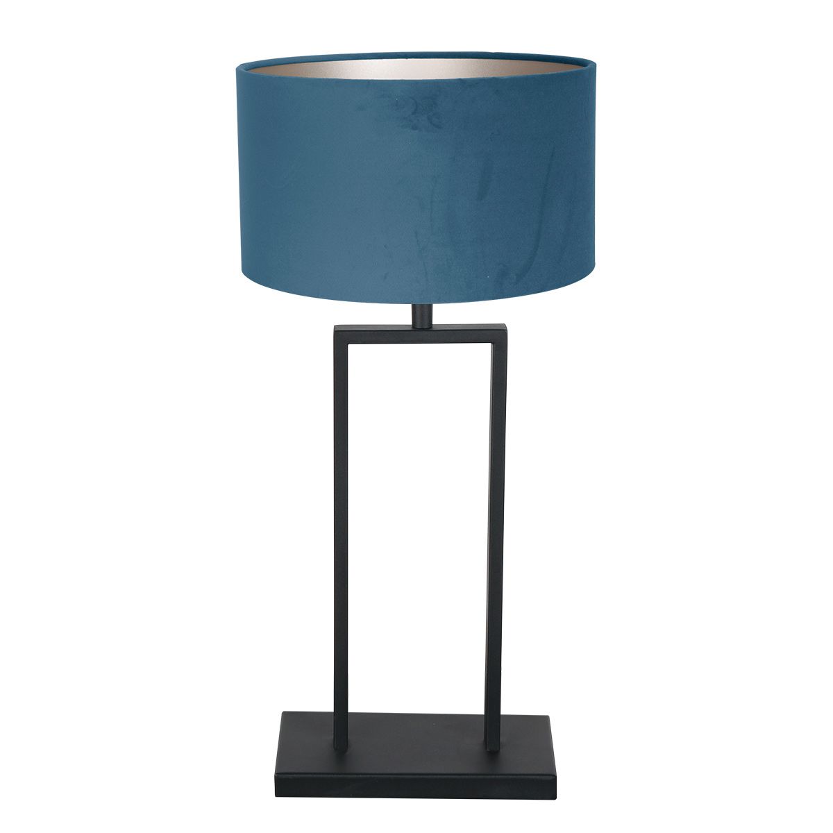 Zwarte tafellamp Stang 3863ZW met zwarte velours stoffen kap