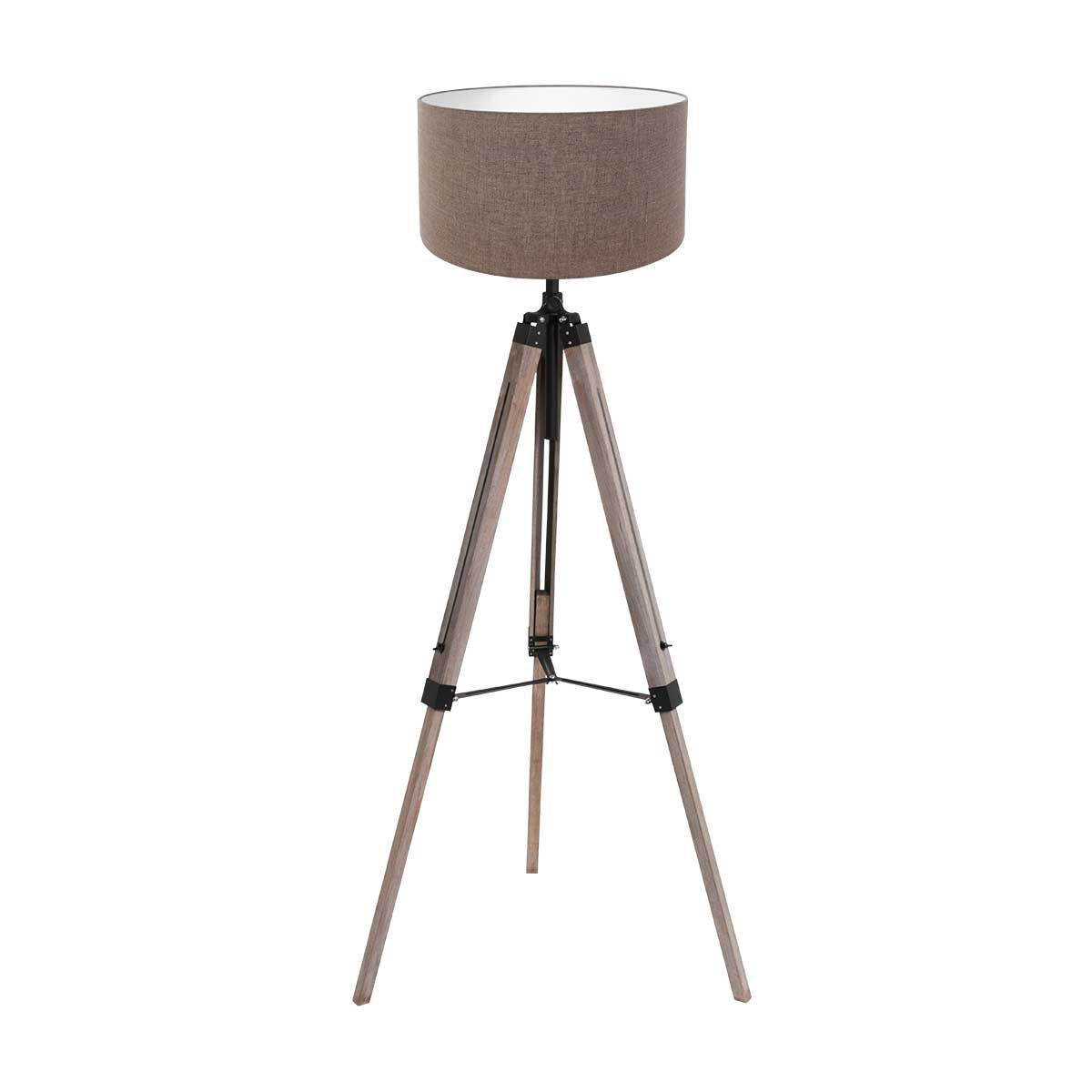 Vloerlamp Triek 4099ZW met grijs linnen kap Ø40 cm