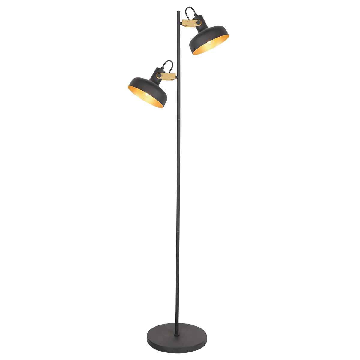 Black 2-light floor lamp Prato 4121ZW with E14 fittings