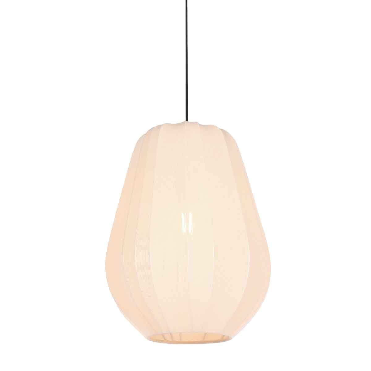 Hanglamp Sable 4124CR - warme sfeermaker met crème linnen kap Ø27 cm