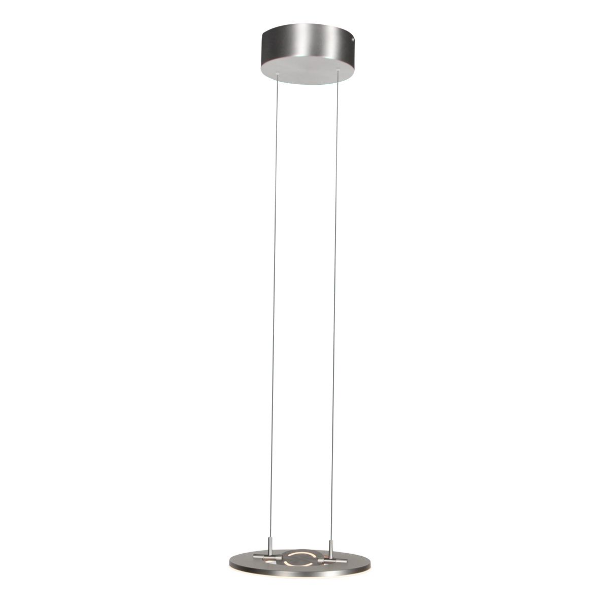 Staalkleurige hanglamp Soleil 4140ST met lift systeem