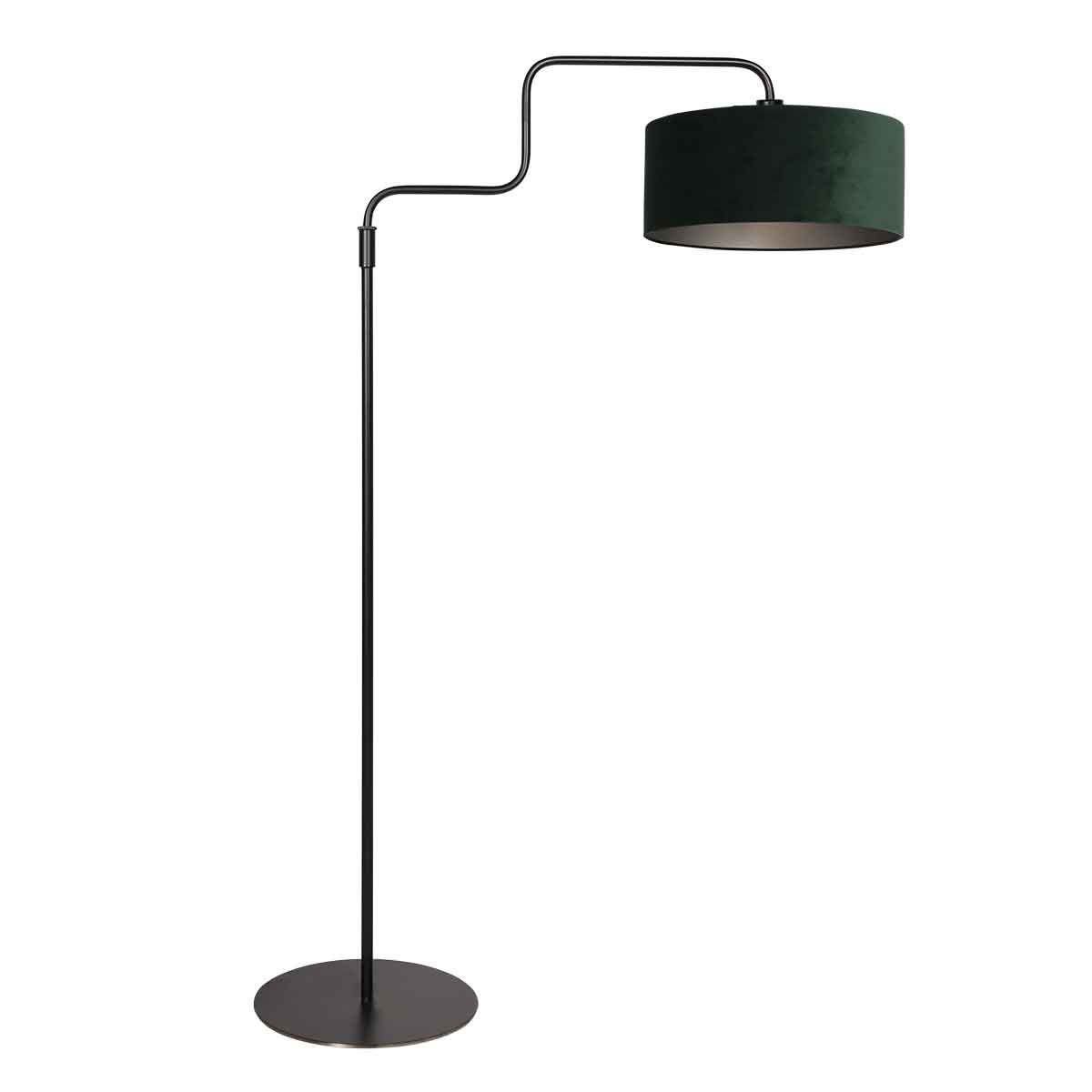 Vloerlamp Bloeba 4165ZW zwart met groene velours kap