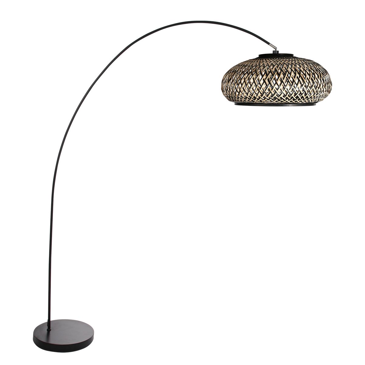 Vloerlamp Solva Bamboo 4232ZW met gevlochten bamboe kap Ø50 cm