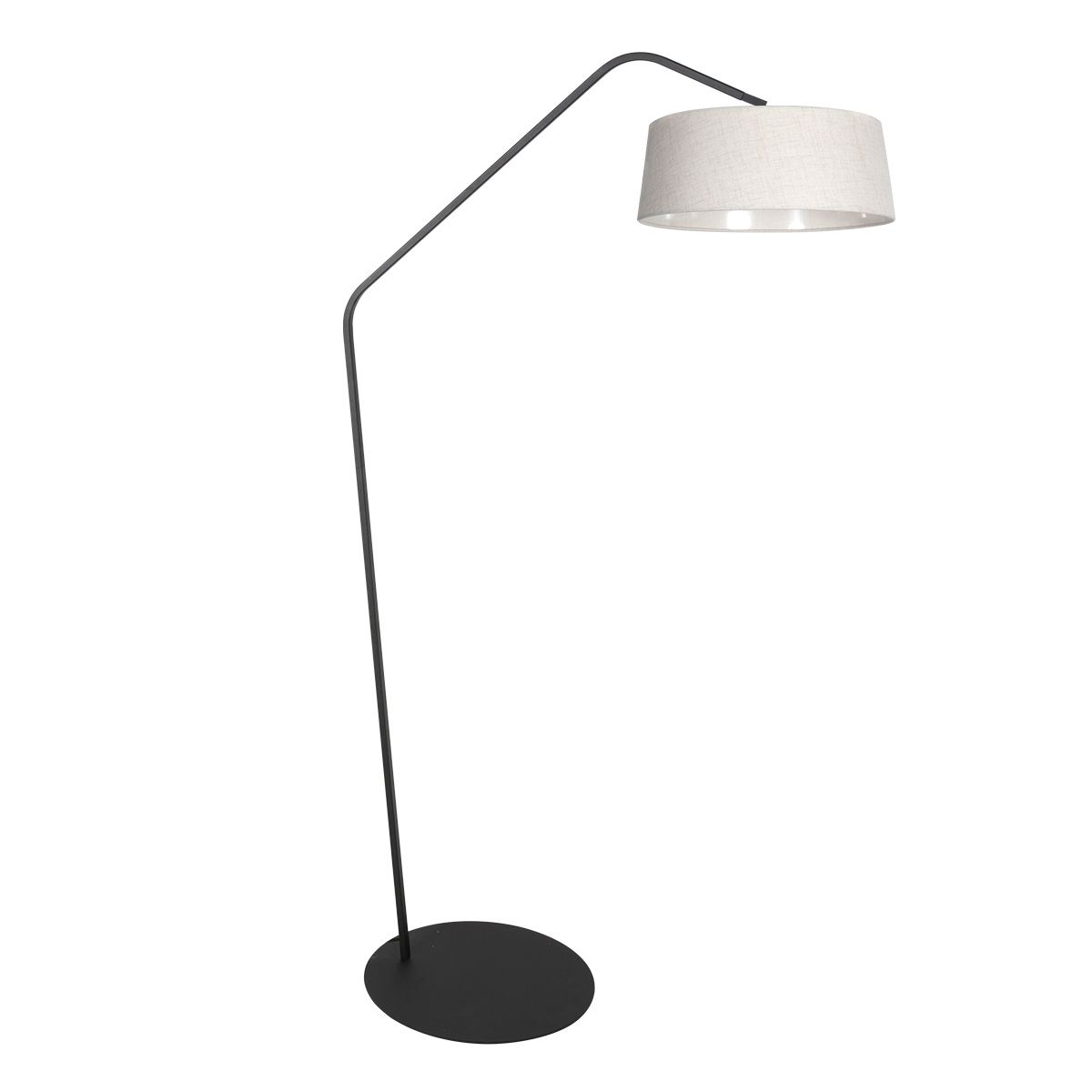 Zwarte vloerlamp Zig-Zag 4253ZW met wit linnen kap – Uniek design en functioneel gebruik