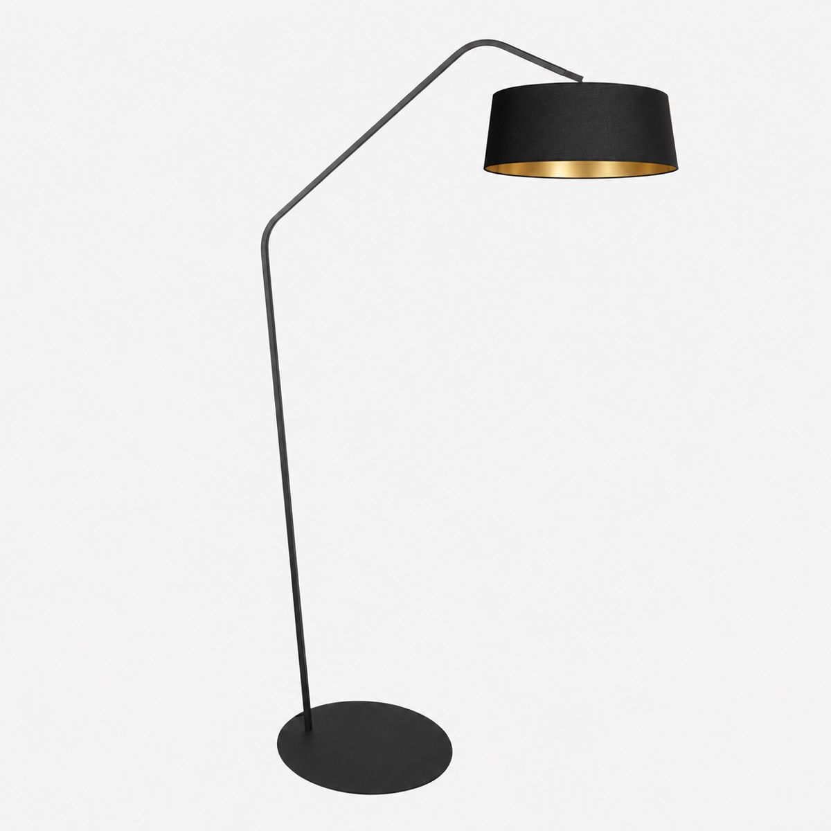 Zwarte vloerlamp Zig-Zag 4255ZW met zwart linnen kap – Uniek design en functioneel gebruik