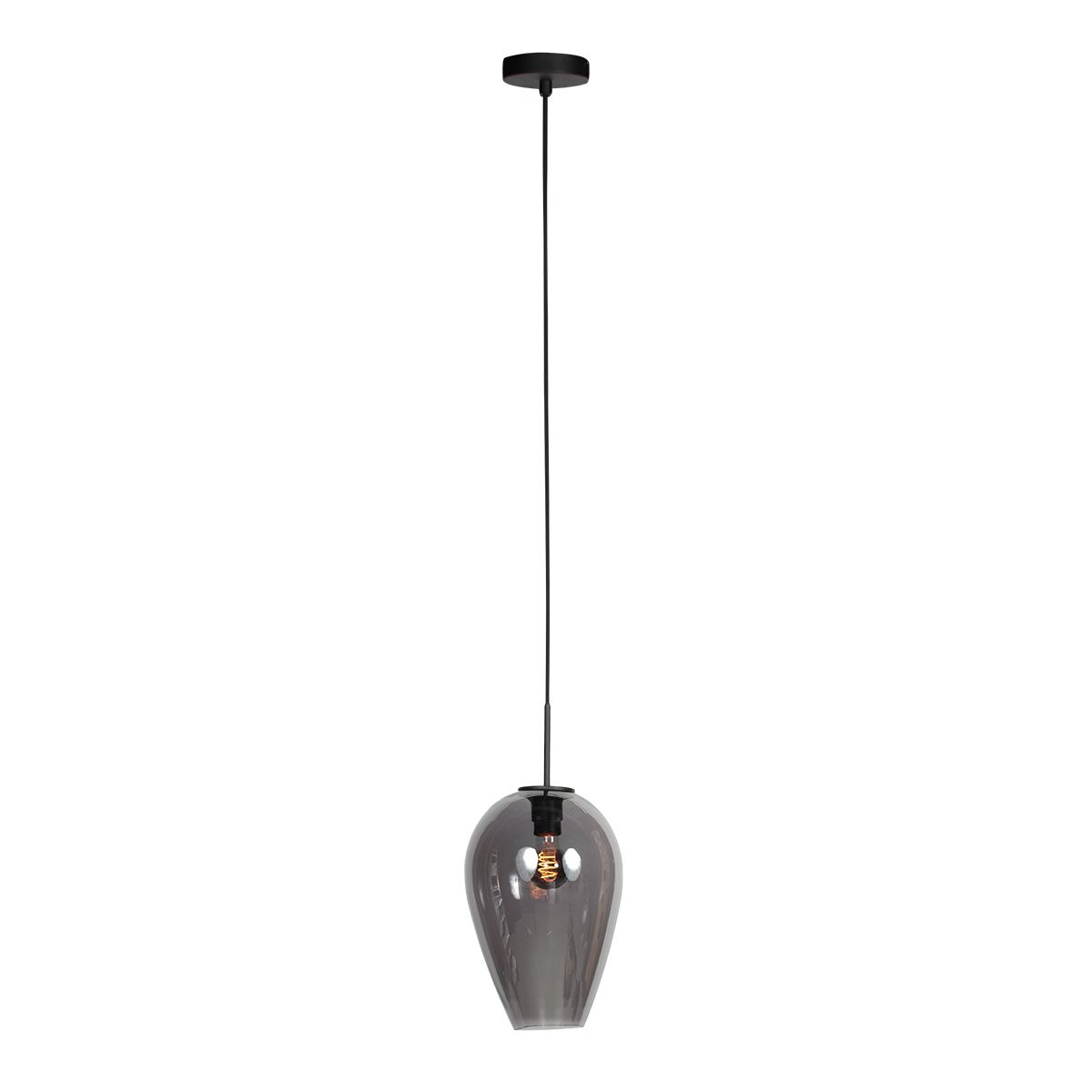 Hanglamp Drovia 4289ZW met smoke glas, warme blikvanger