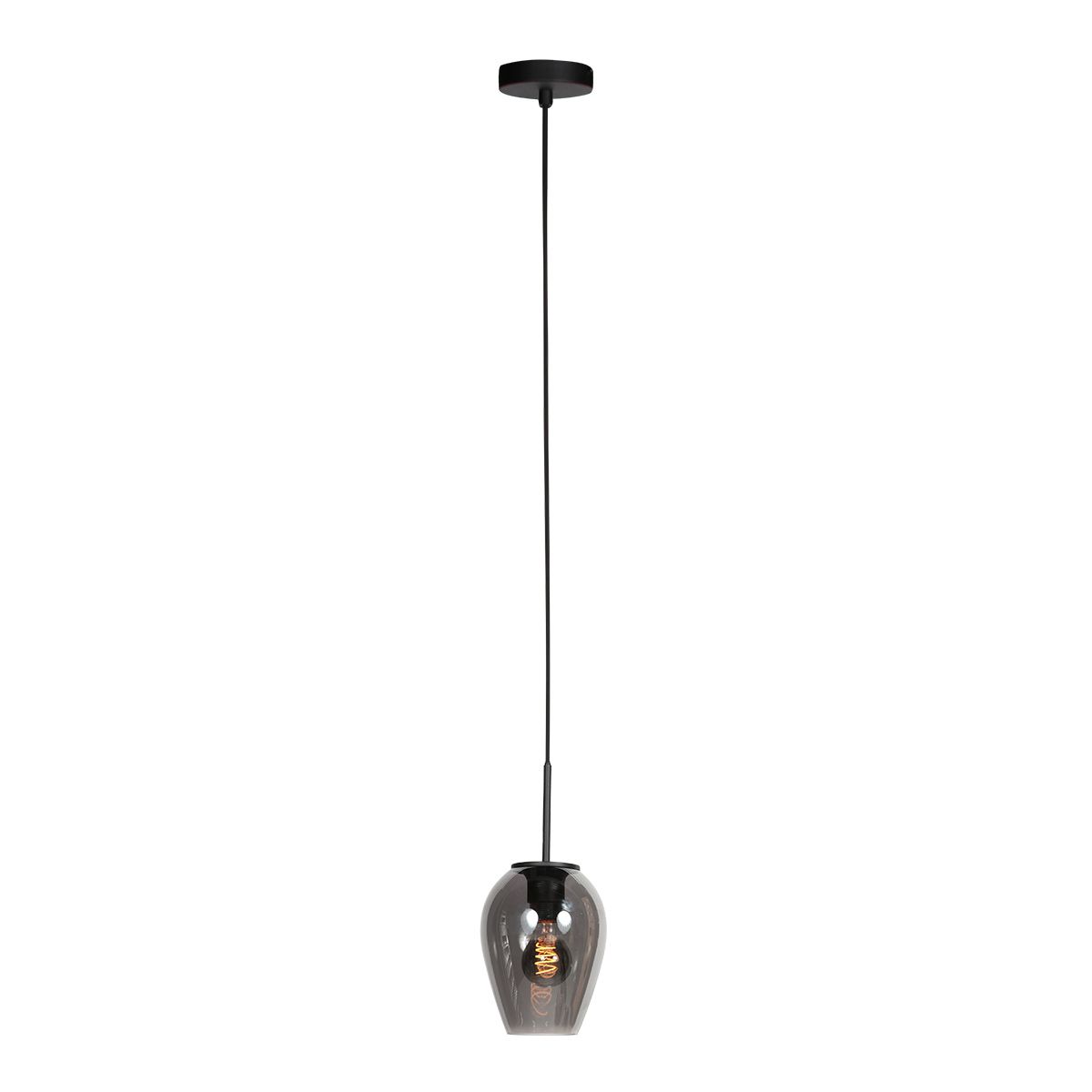 Hanglamp Drovia 4290ZW met smoke glas, stijlvol compact design