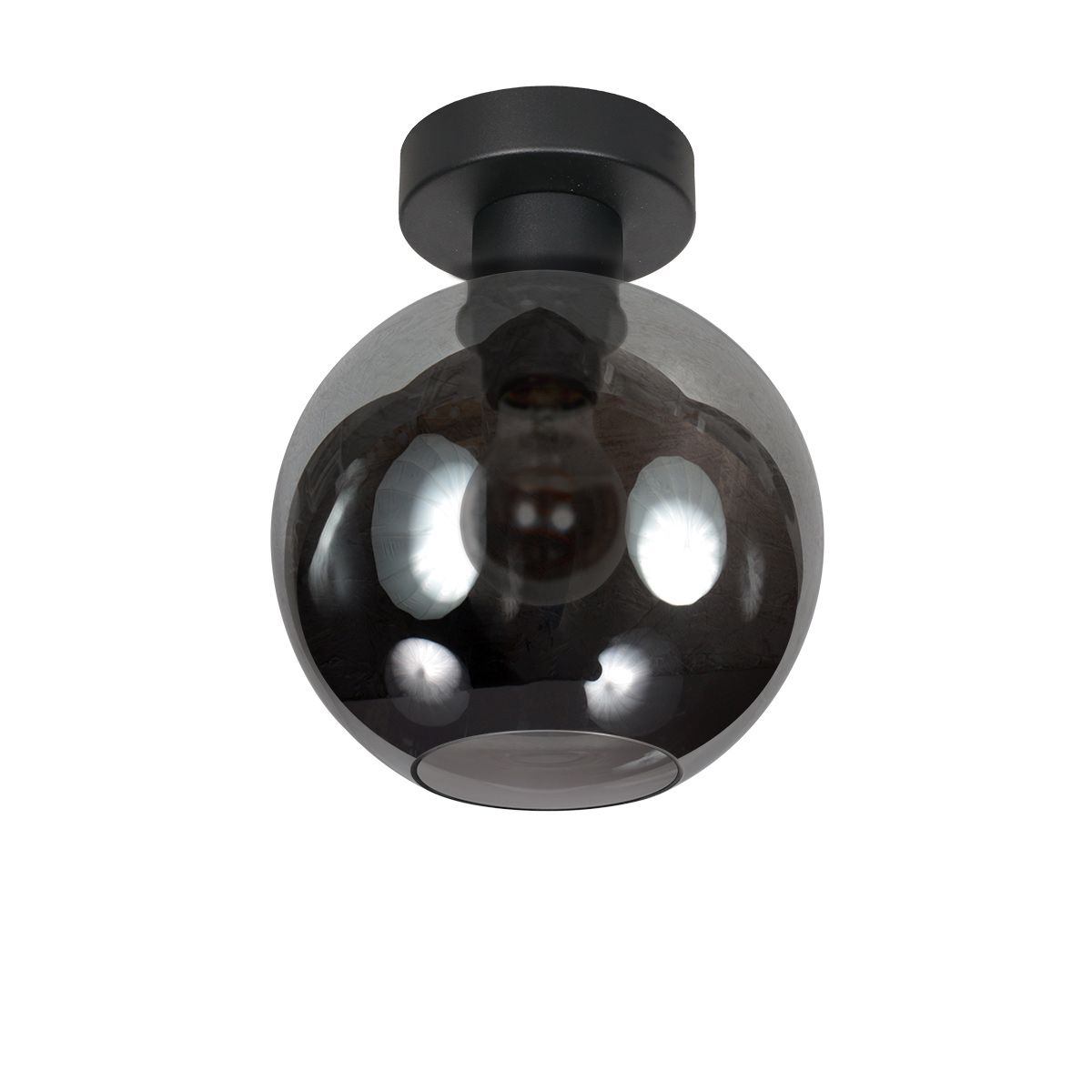 Plafondlamp Sferio 4373ZW met rookglas kap Ø15 cm