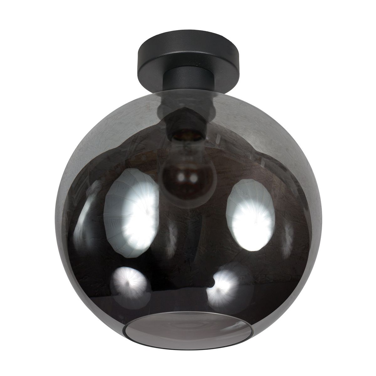 Plafondlamp Sferio 4376ZW met rookglas kap Ø30 cm