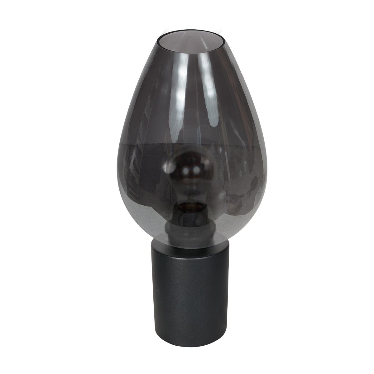 Tafellamp Drovia 4377ZW – met druppelvormig smoke glas