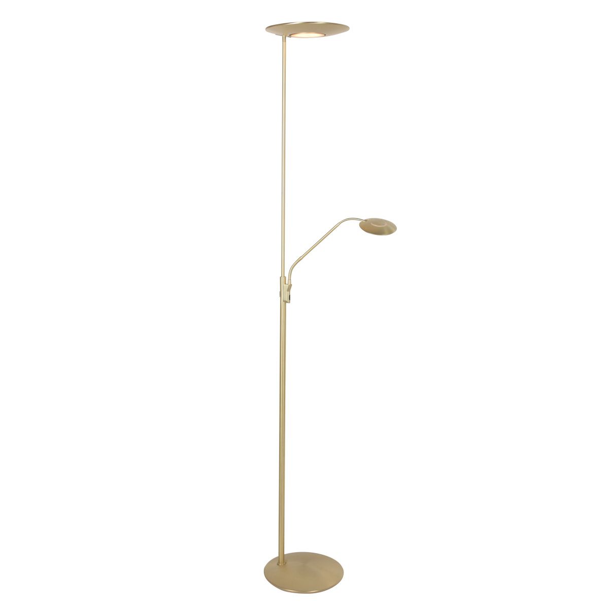 Vloerlamp Zenith 2 4394ME messing met uplight en leesarm