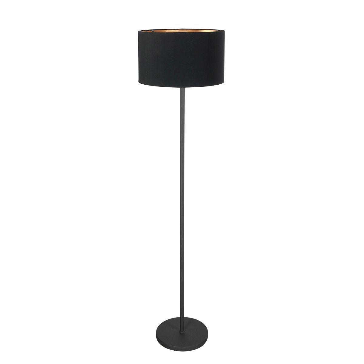 Vloerlamp Noor 4436ZW – Zwart armatuur met zwarte linnen kap