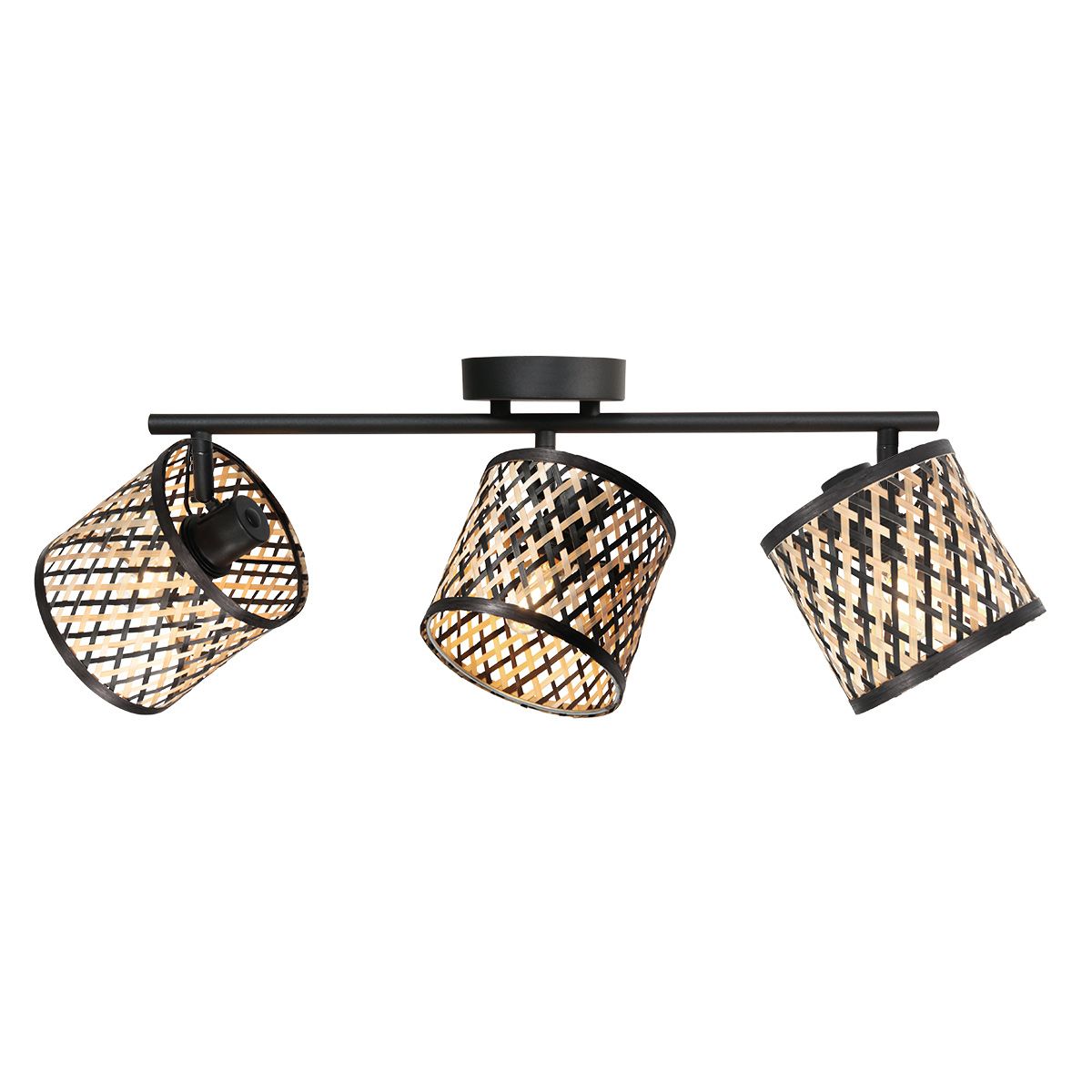 Wand-/plafondlamp Sumba 4489ZW – triple bamboe design