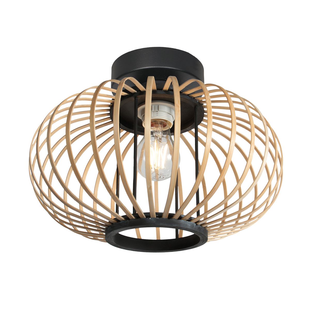 Plafondlamp Silva 4502ZW – trendy bamboe plafondlamp 31 cm