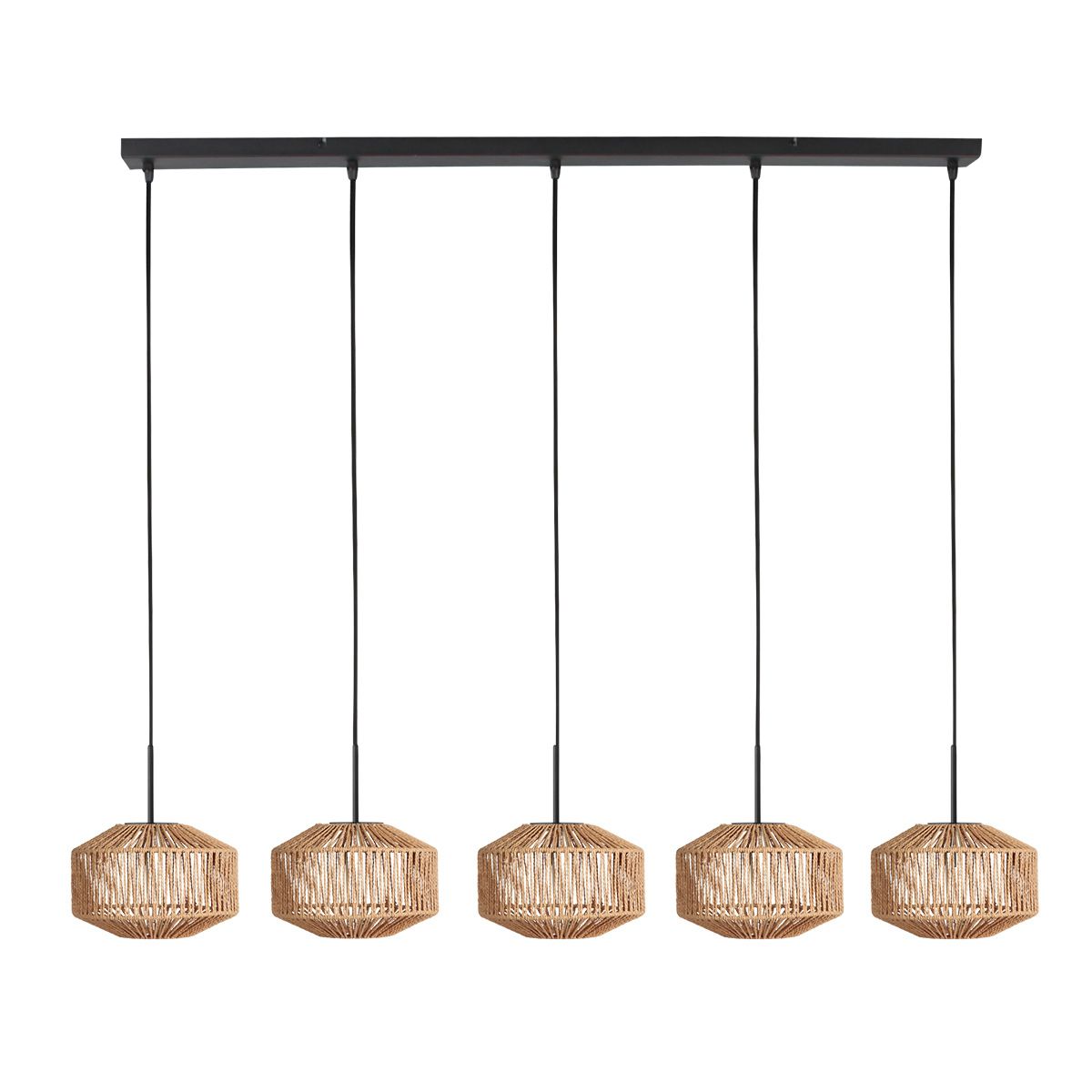 Hanglamp Ropex 4530ZW – 5-lichts touwlamp voor sfeervol licht