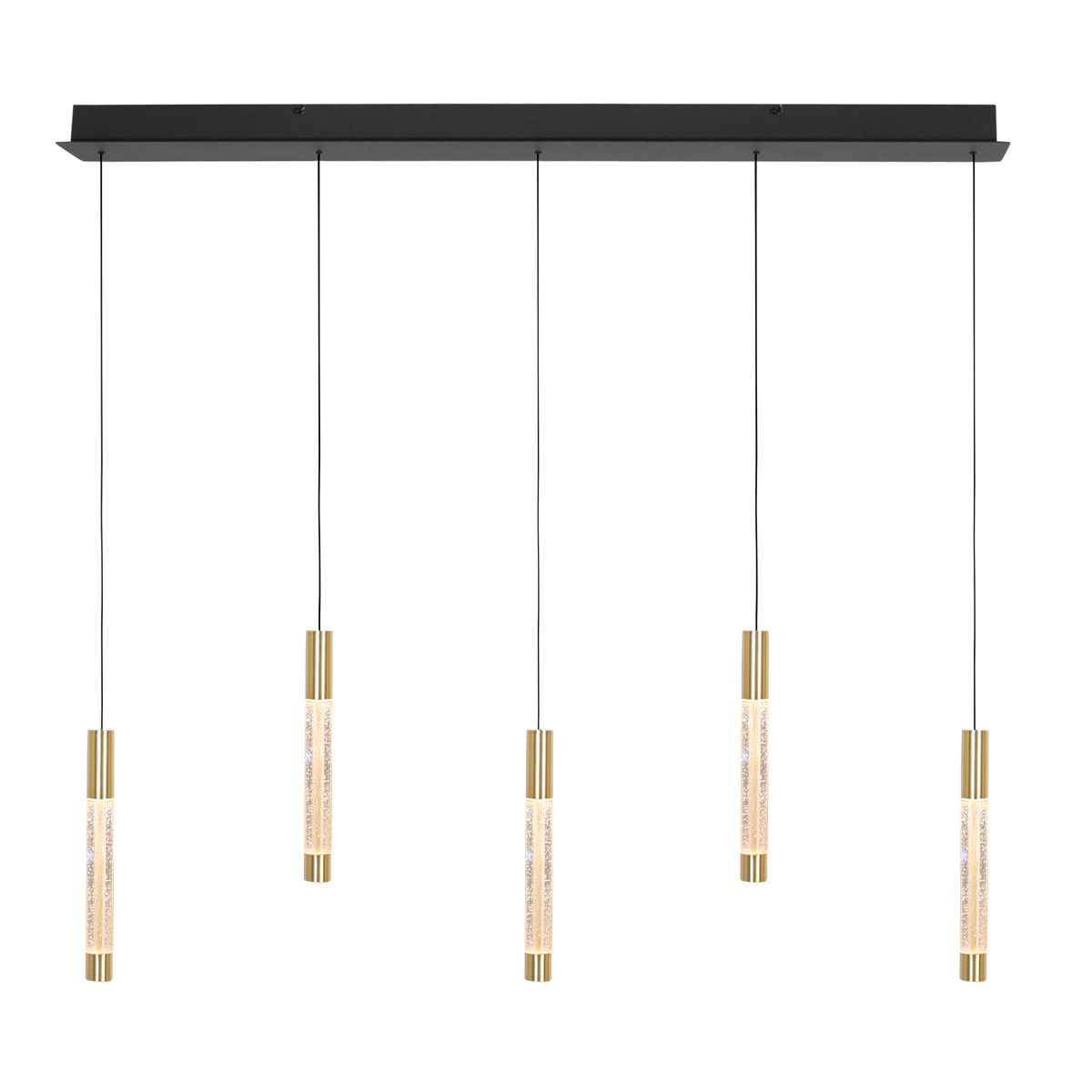 Hanglamp Alisio 4578ME 5-lichts luxe glas in messing