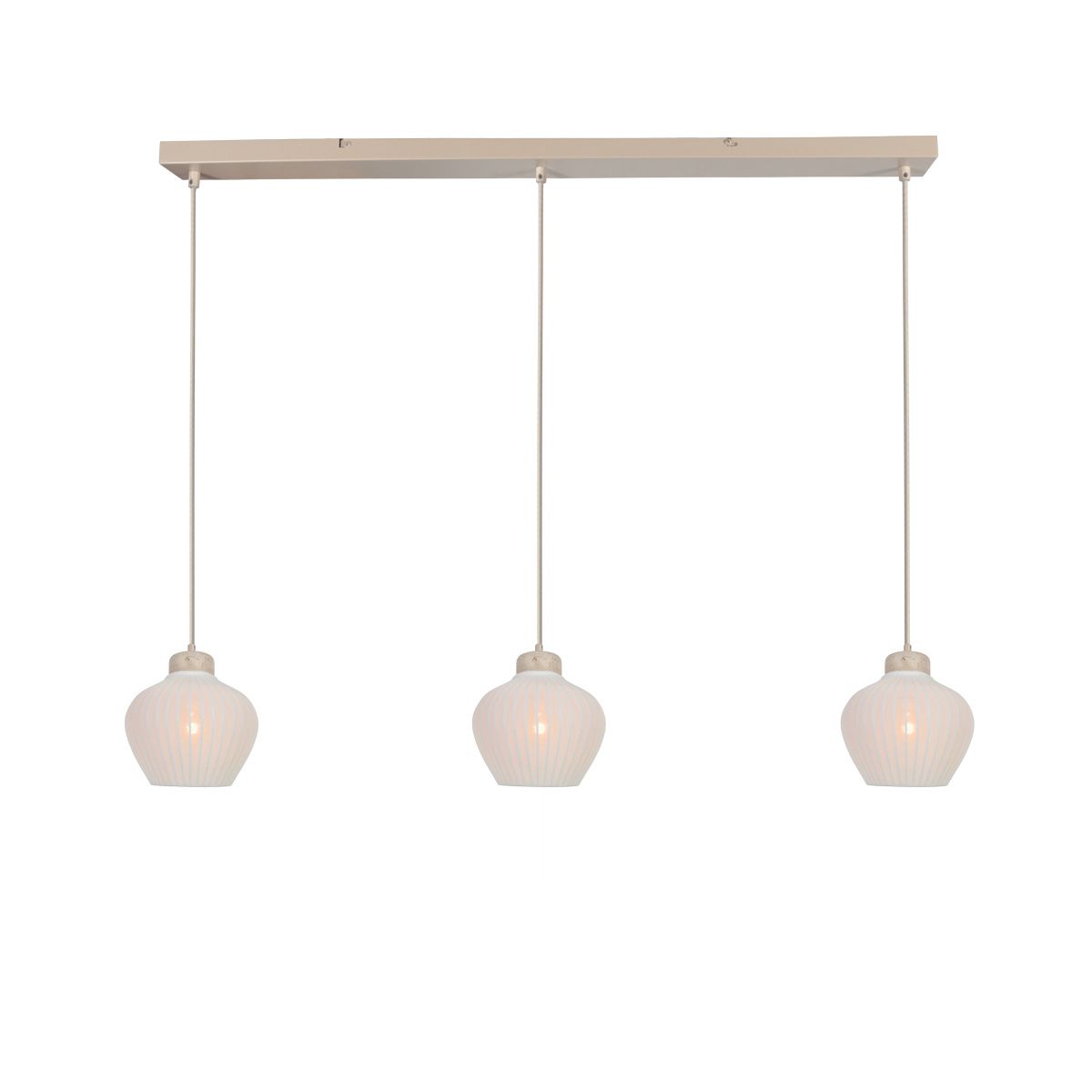 Travino 4599CR hanglamp – linnen & travertin, stijlvol boven tafel