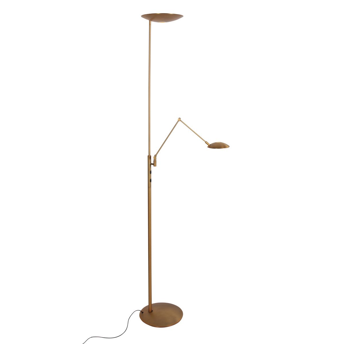 Vloerlamp Daphne 2 4602BR - bronzen uplight met leesarm