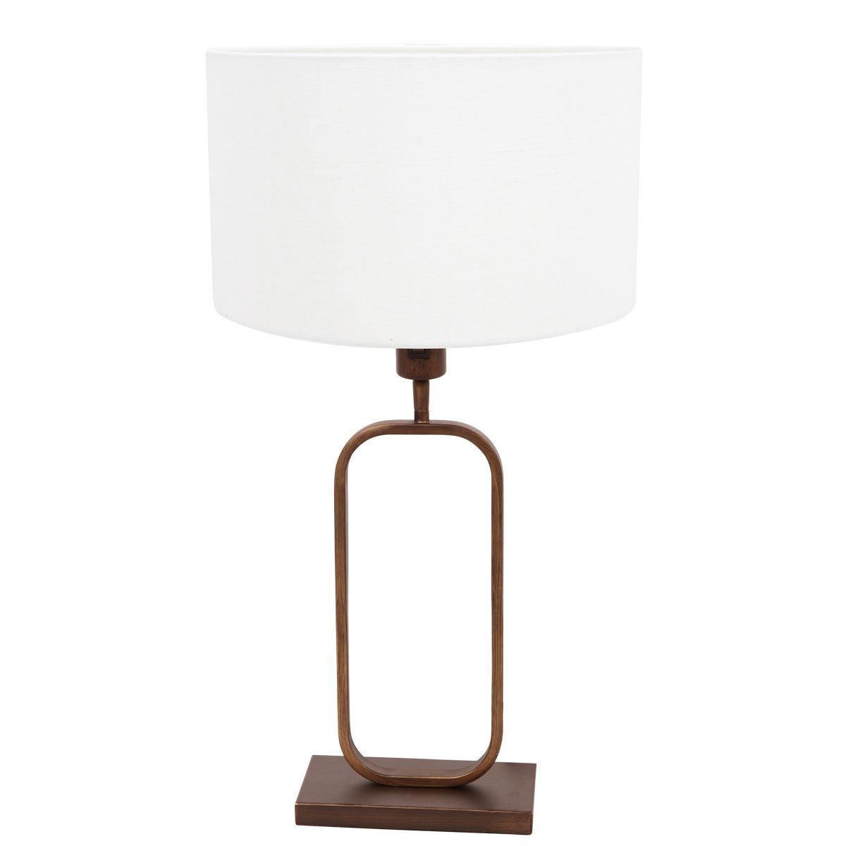 Tafellamp Stang 4816BR met witte linnen kap voor sfeerlicht