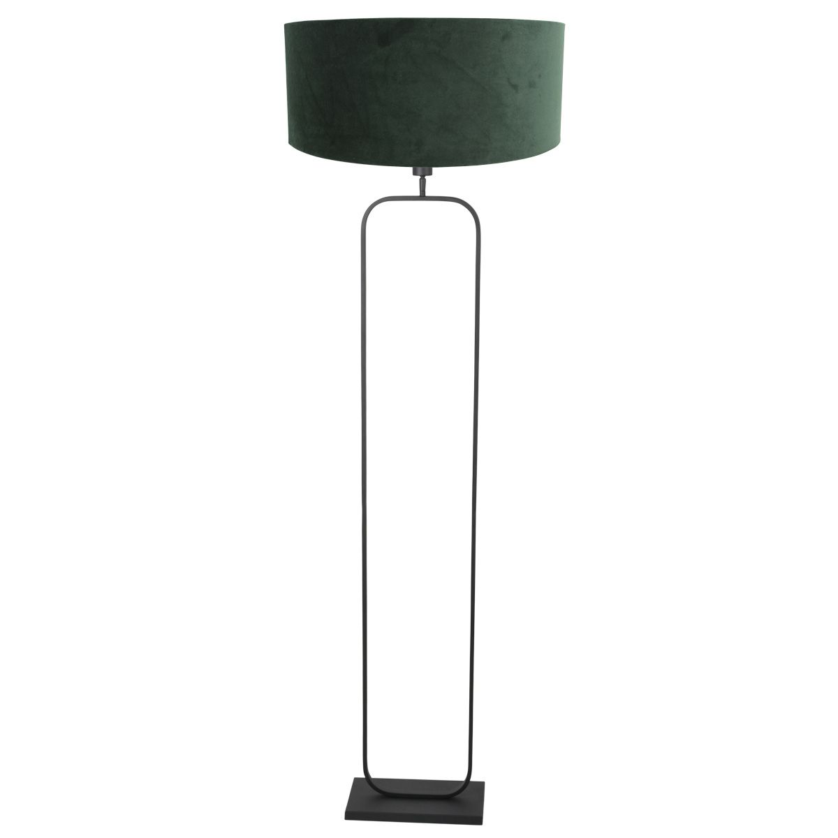 Vloerlamp Stang 4824ZW - zwart armatuur met groene velours kap