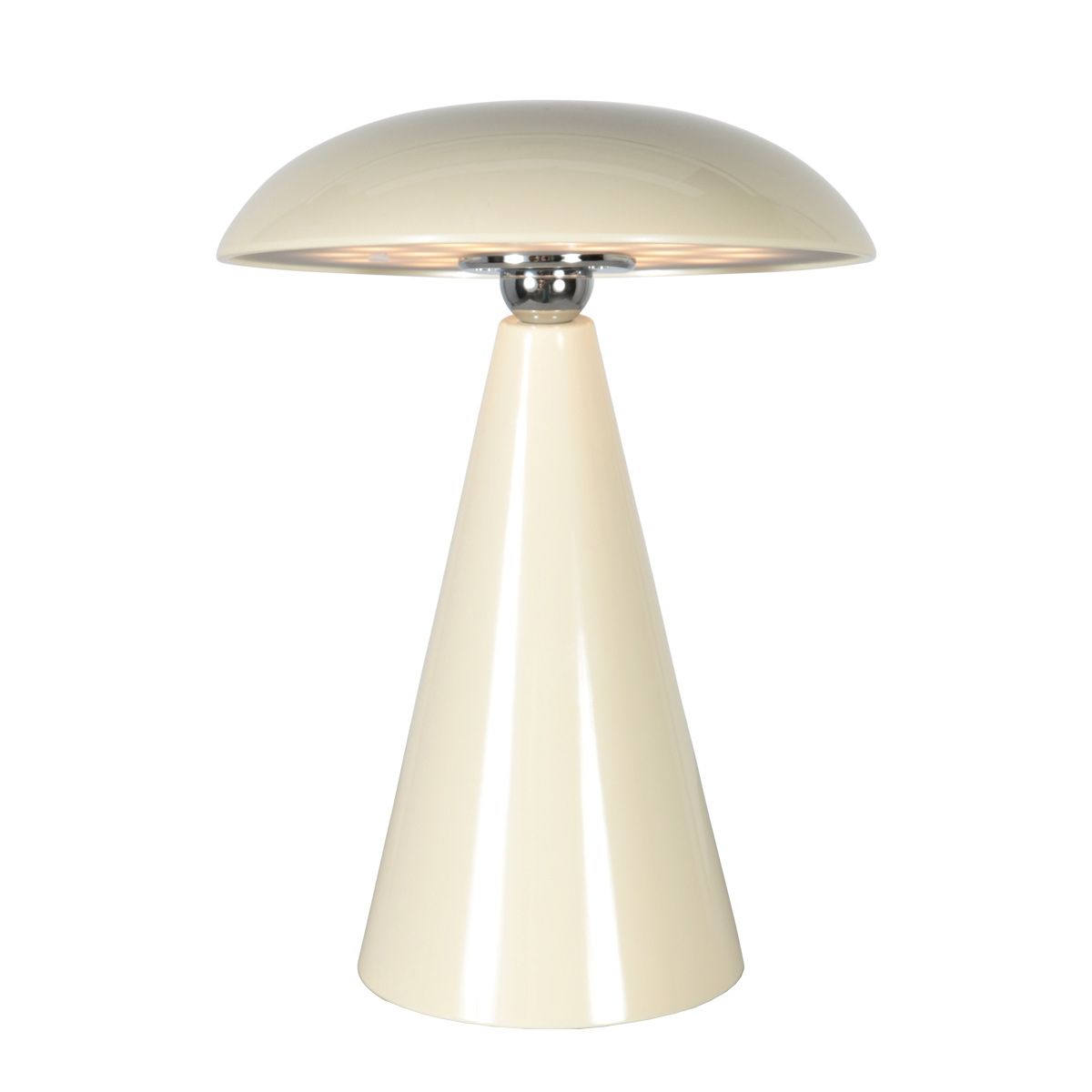 Tafellamp Mush 4856CR - sfeervolle accu lamp in glanzend crème