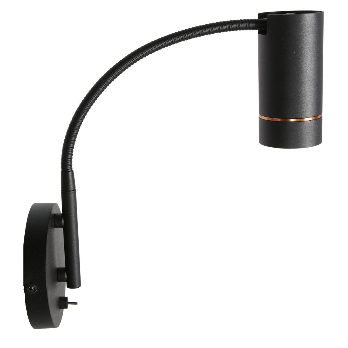 Zwarte wandlamp Downlume 4857ZW, flexibel GU10 spot design