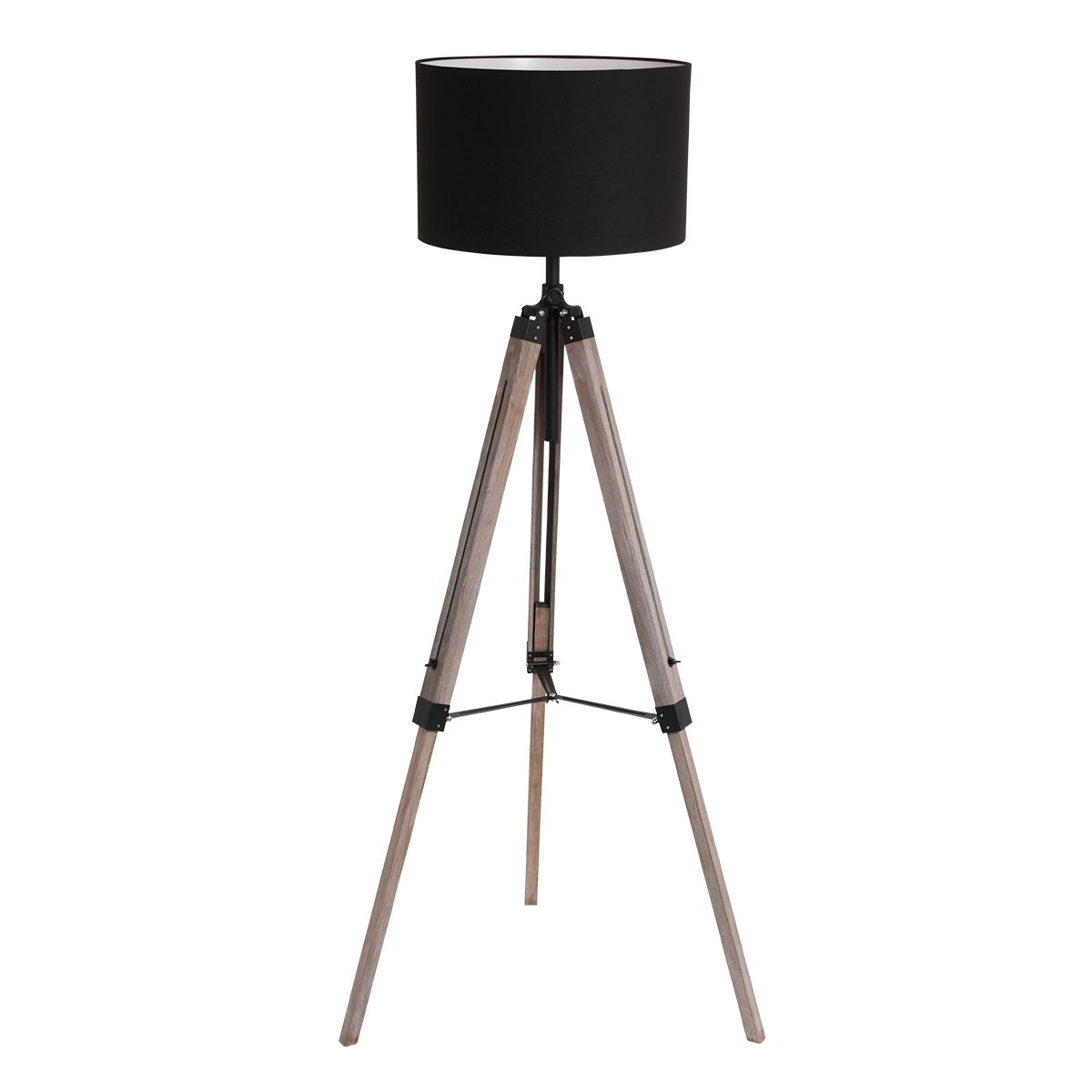 Vloerlamp Triek 7175ZW met zwart linnen kap Ø40 cm