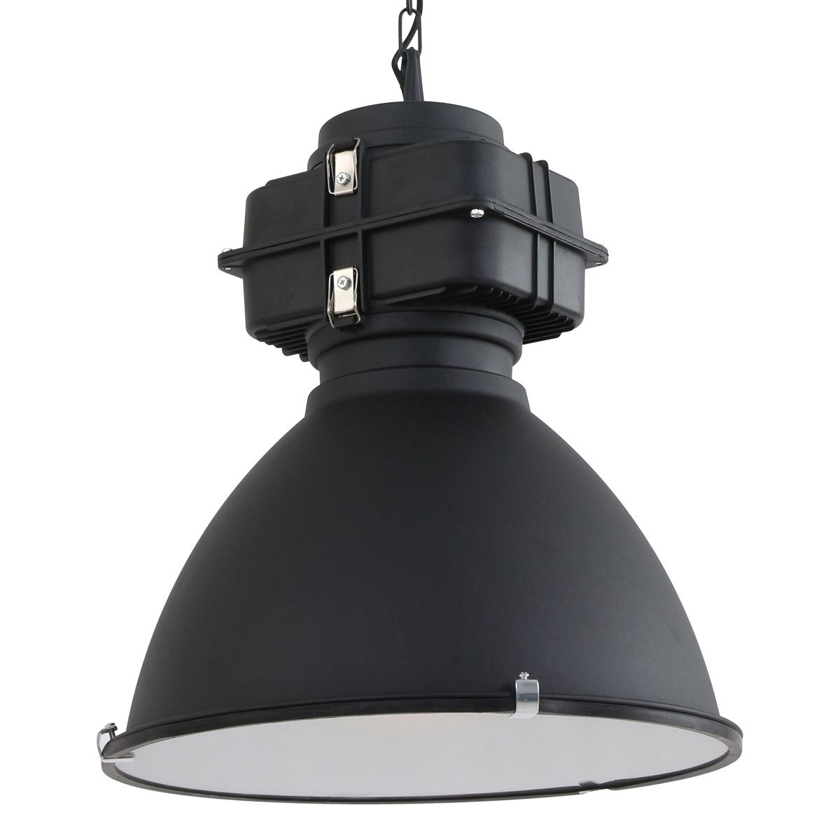 Zwarte industriële hanglamp Densi 7779ZW Ø47 cm