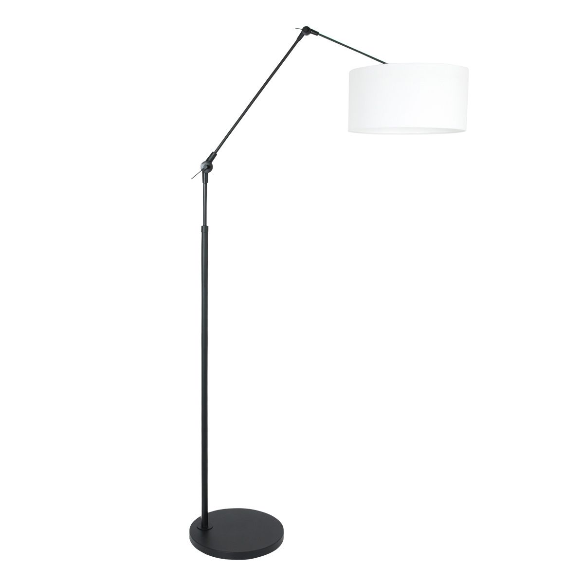 Vloerlamp Prestige Chic 8114ZW met wit linnen kap