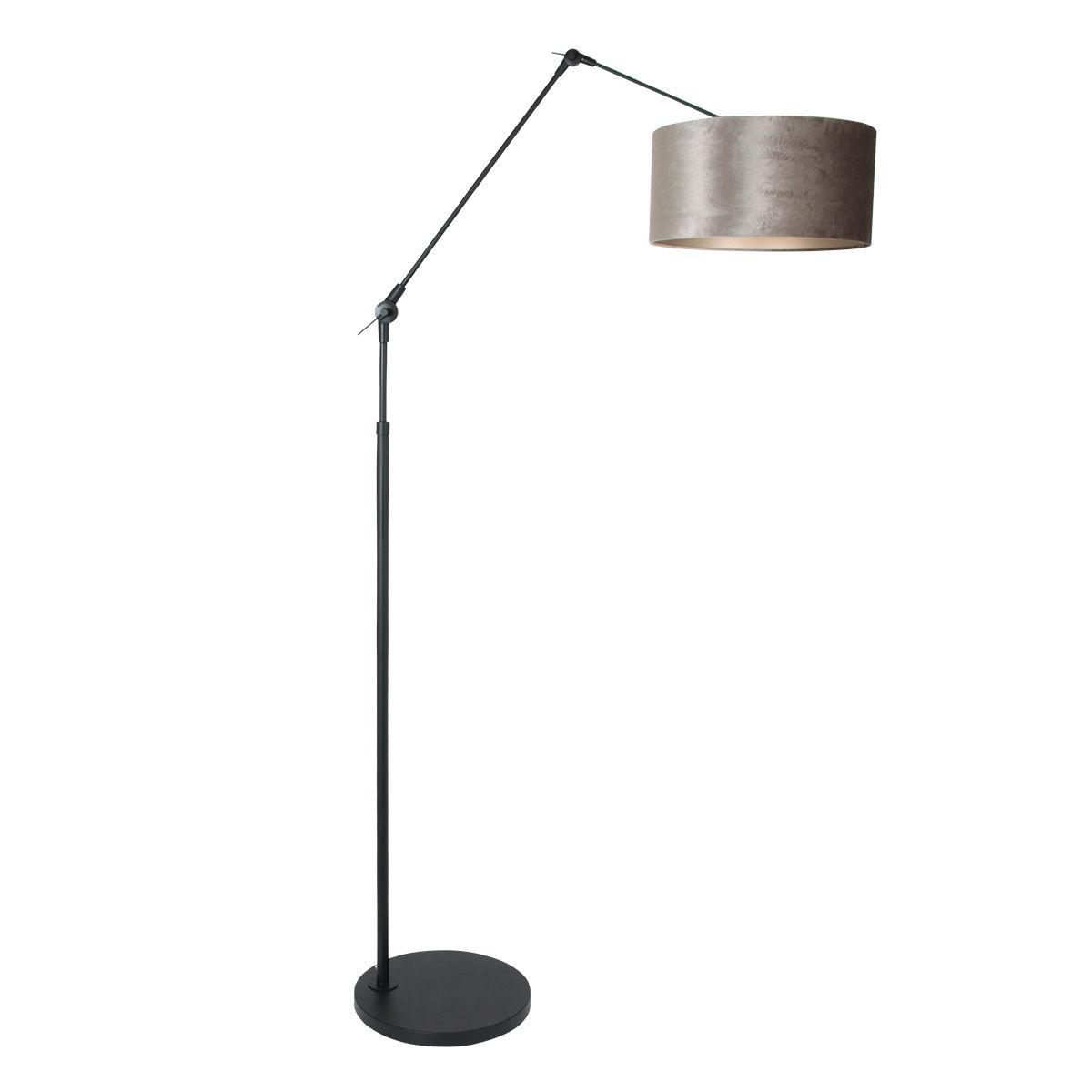 Vloerlamp Prestige Chic 8116ZW met grijs velours kap