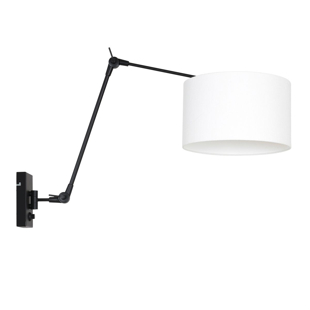 Wandlamp Prestige Chic 8120ZW met wit linnen kap