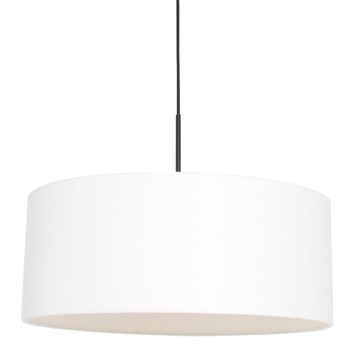 Hanglamp Sparkled Light 8154ZW zwart met wit grof linnen kap