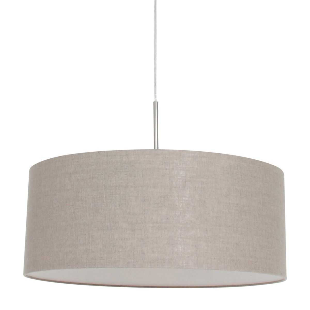 Hanglamp Sparkled Light 9890ST staal met grijs grof linnen kap