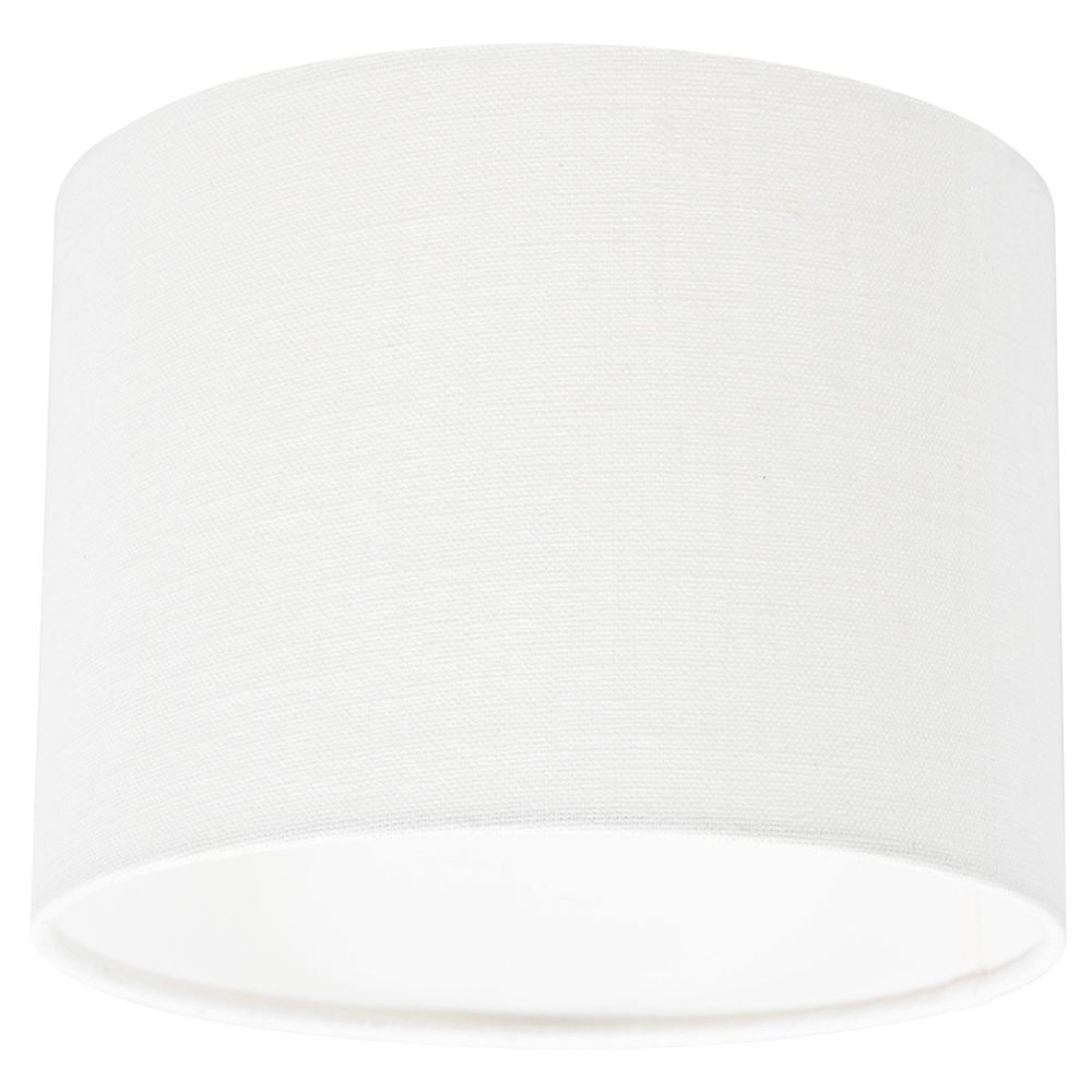 Wit grof Linnen Lampenkap K3084QS Ø 20cm met E27 support