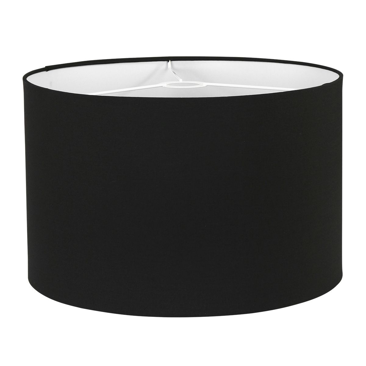Zwart linnen lampenkap K7976SS ⌀ 40cm met E27 support.