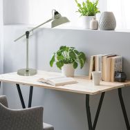 Groene stoere tafellamp Nove 1321G met E27 fitting - Groen, Wit - Elektronica, Kunststof, Metaal - Steinhauer