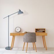 Grijze vloerlamp Nove 1322GR met E27 fitting - Grijs, Wit - Elektronica, Kunststof, Metaal - Steinhauer