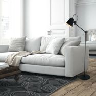 Zwarte staande lamp Dolphin 1325ZW met E27 fitting - Zwart - Elektronica, Kunststof, Metaal - Steinhauer
