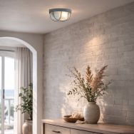 Plafondlamp Lisanne 1342GR Grijs met E27 fitting - Grijs, Transparant - Elektronica, Glas, Metaal - Steinhauer