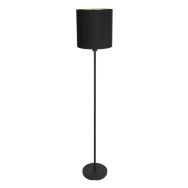 Vloerlamp Noor 1564ZW Zwart inclusief zwart met goud linnen kap - Goud, Zwart - Metaal, Textiel - Steinhauer (foto 2)