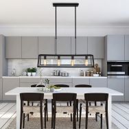Zwarte hanglamp Buckley 1705ZW met 4 x een E27 fitting - Zwart - Elektronica, Kunststof, Metaal - Steinhauer