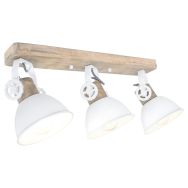 Plafondlamp Gearwood 2133W Wit E27 - Beige, Wit - Hout, Metaal - Steinhauer