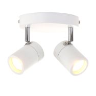 Witte 2-lichts spot Upround 2487W inclusief lichtbronnen - Wit - Elektronica, Kunststof, Metaal - Steinhauer