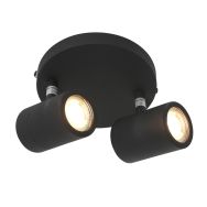 Zwarte 2-lichts spot Upround 2487ZW inclusief lichtbronnen - Zwart - Elektronica, Kunststof, Metaal - Steinhauer